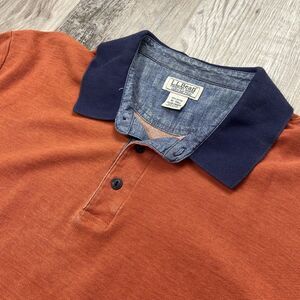 LL‎ Bean Casco Bay Polo Shirt Mens XL Tall Orange Blue